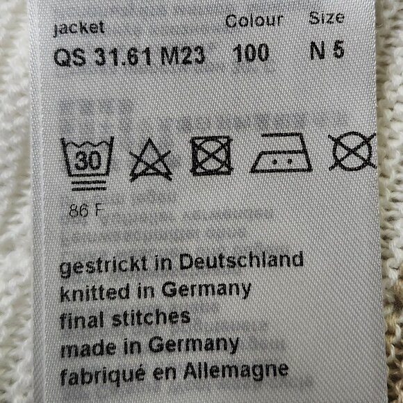 Marc Cain Women's White/Tan Knitted Sweater Cardigan Size 10 - Picture 4 of 6